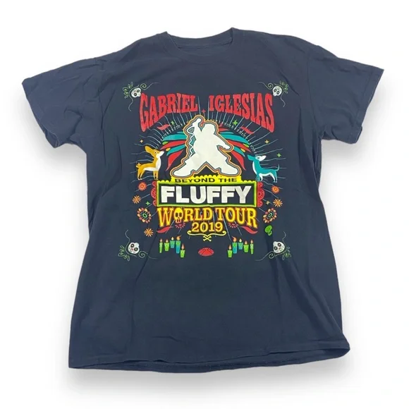 Gabriel Iglesias Beyond the Fluffy Comedy World Tour T-Shirt Black Medium 2019 - Picture 1 of 3